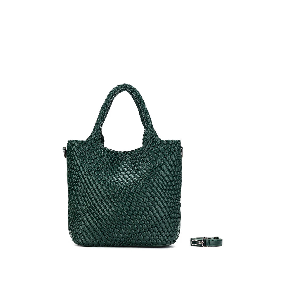 Amali Deep Green 2 Piece Handbag Set-Black Caviar-Lima & Co
