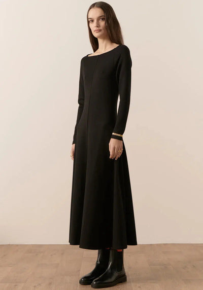 Atwood Off Shoulder Dress - Black-POL Clothing-Lima & Co