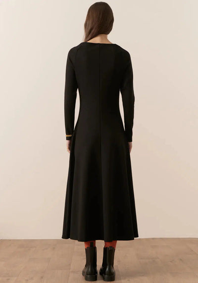 Atwood Off Shoulder Dress - Black-POL Clothing-Lima & Co