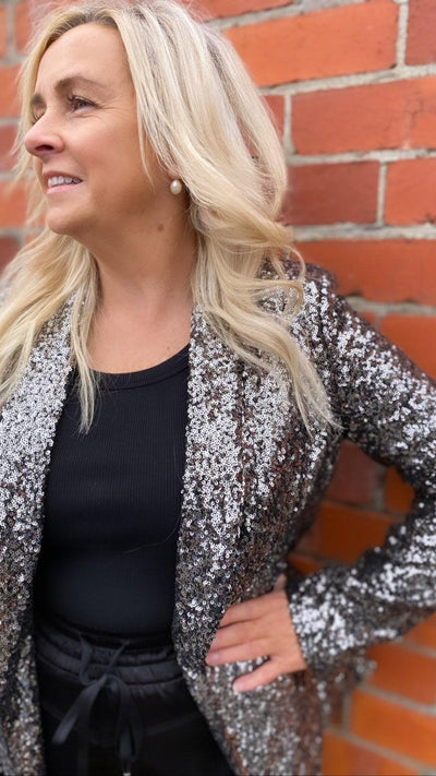 Eve Sequin Blazer - Silver-The Others-Lima & Co