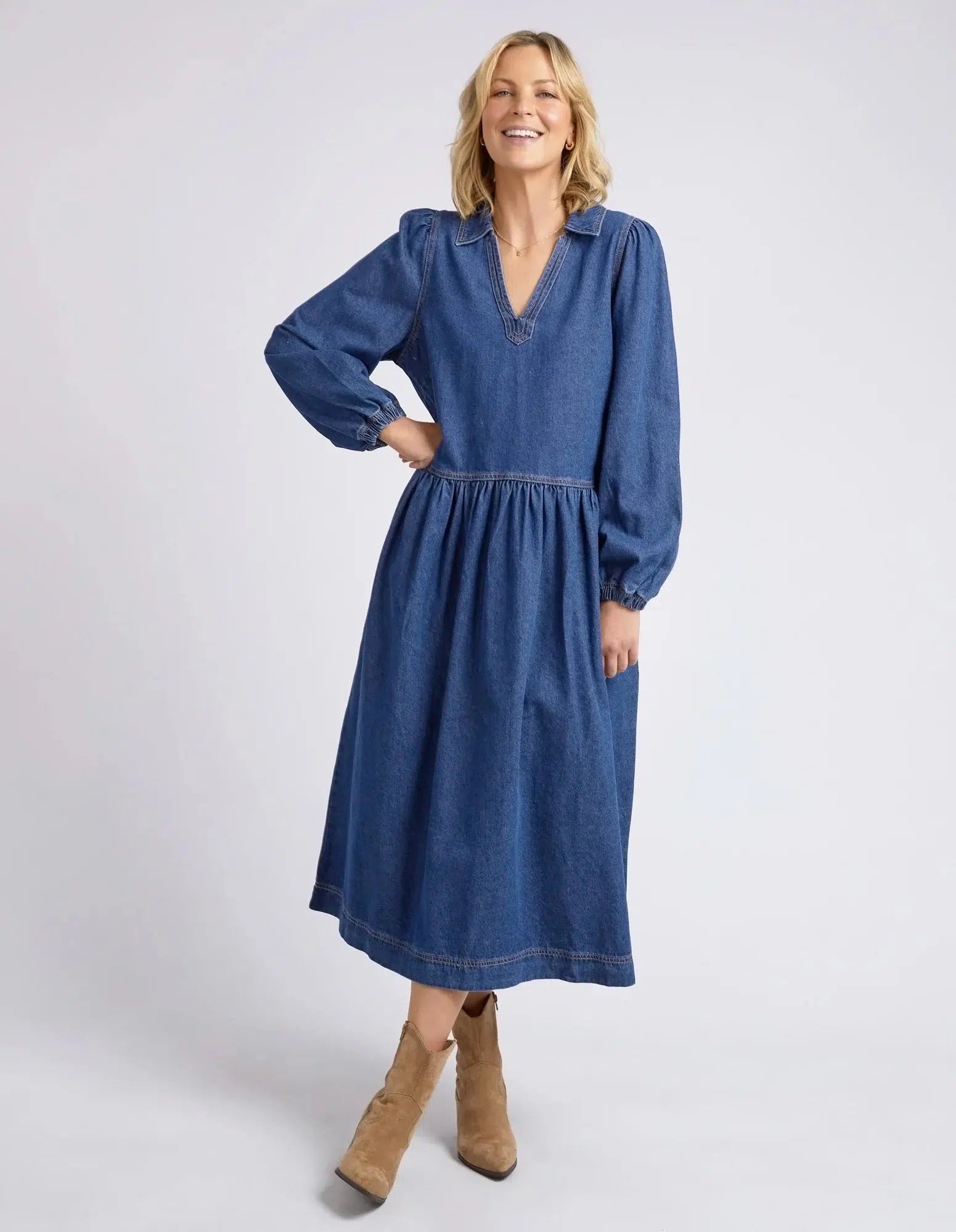 Latifana Denim Dress Blue main image 1