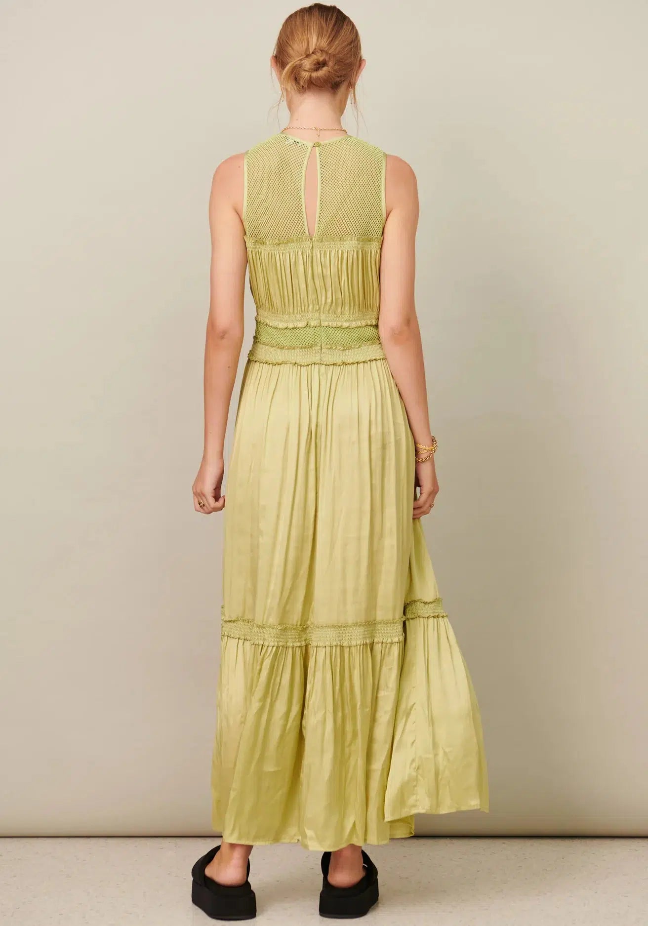 Lara Tiered Dress - Pistachio-POL Clothing-Lima & Co