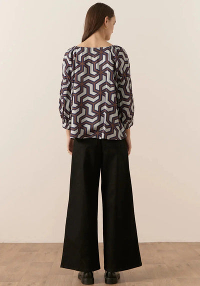 Lauren Wide Leg Jean - Black-POL Clothing-Lima & Co