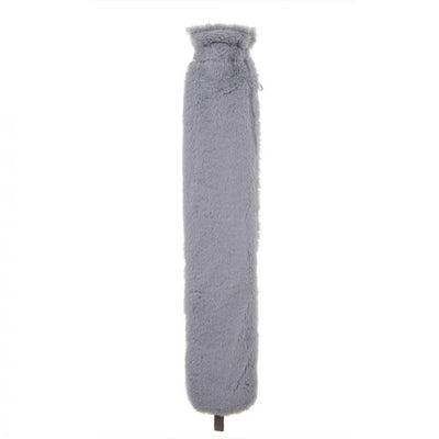 Long Hot Water Bottle - Grey Faux Fur-Lima & Co-Lima & Co