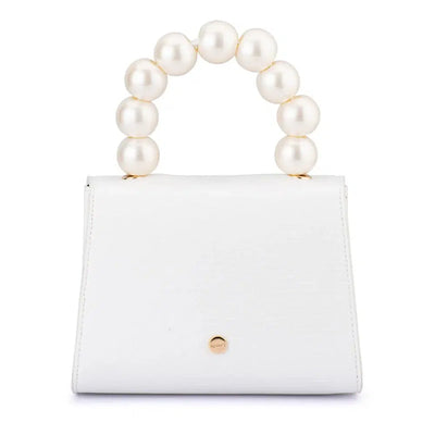 Peta Pearl Handle Bag - White-Olga Berg-Lima & Co