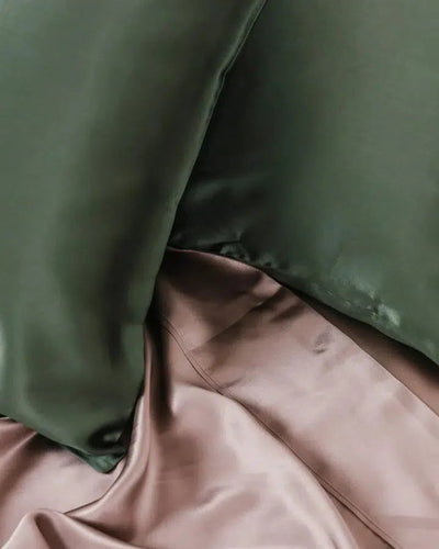 Silk Pillowcase Single - Forest Green-Silk Magnolia-Lima & Co