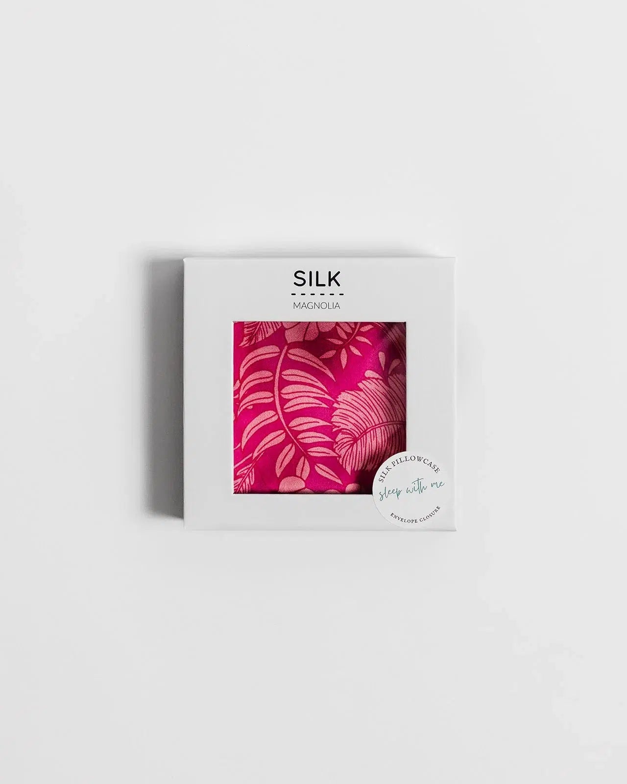 Pure Silk Pillow Case - Fuchsia Palms-Silk Magnolia-Lima & Co