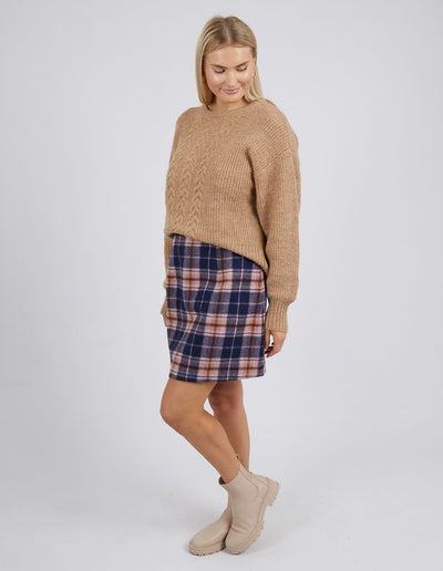 Reilly Check Skirt - Navy-Elm Lifestyle-Lima & Co