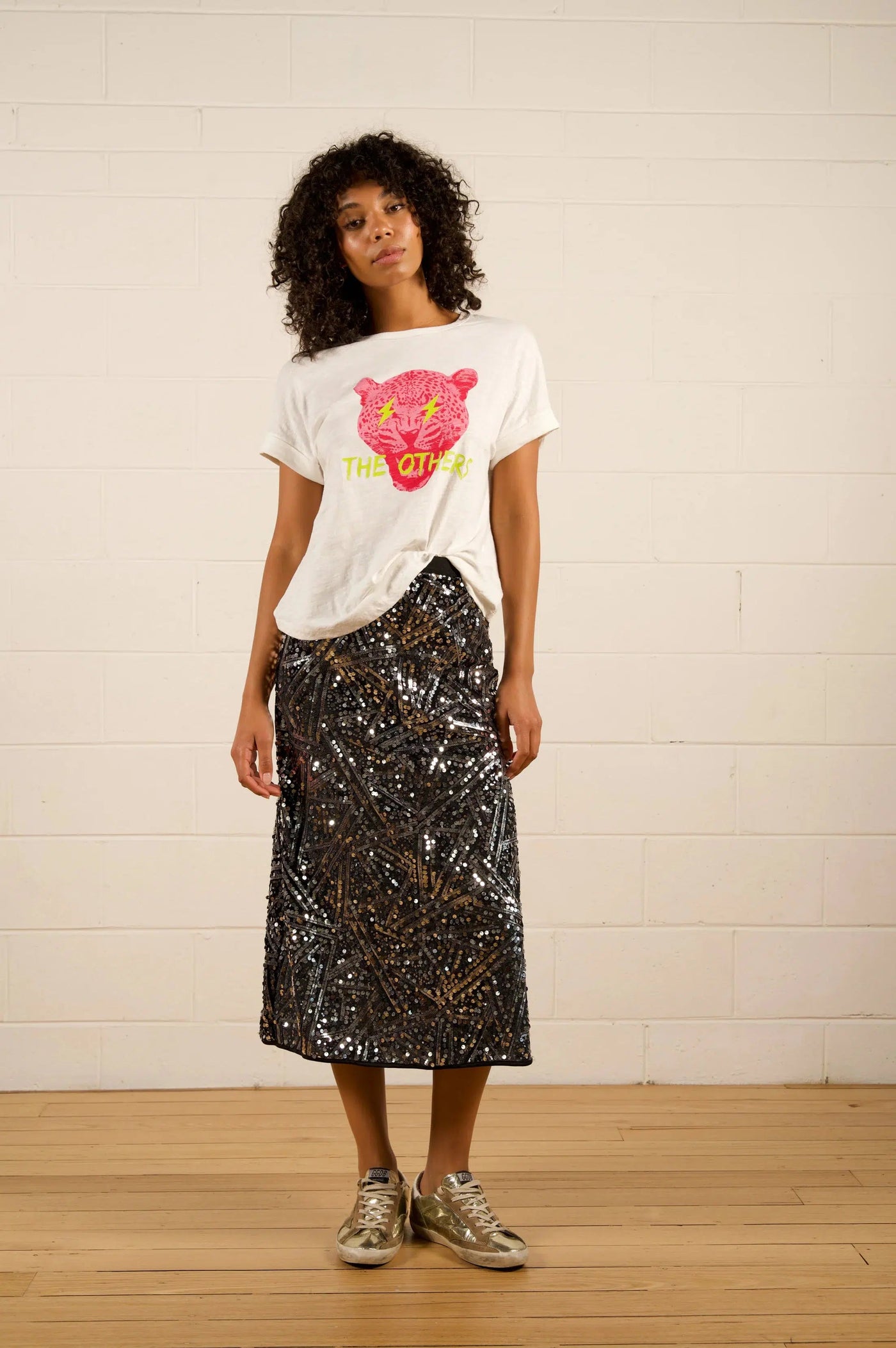 Remi Sequin Skirt - Silver-The Others-Lima & Co
