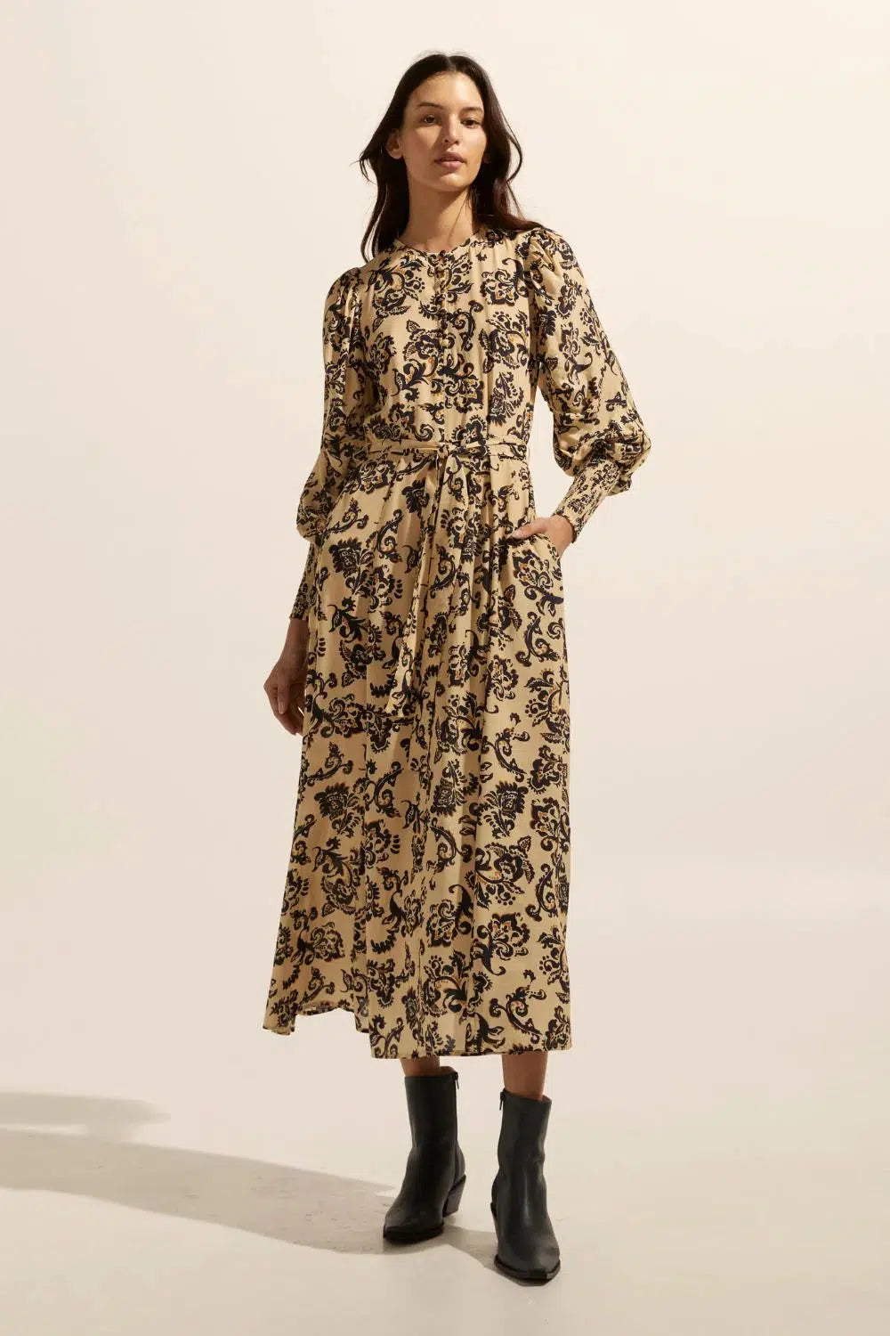 Tangent Dress - Ochre Floral-Zoe Kratzmann-Lima & Co