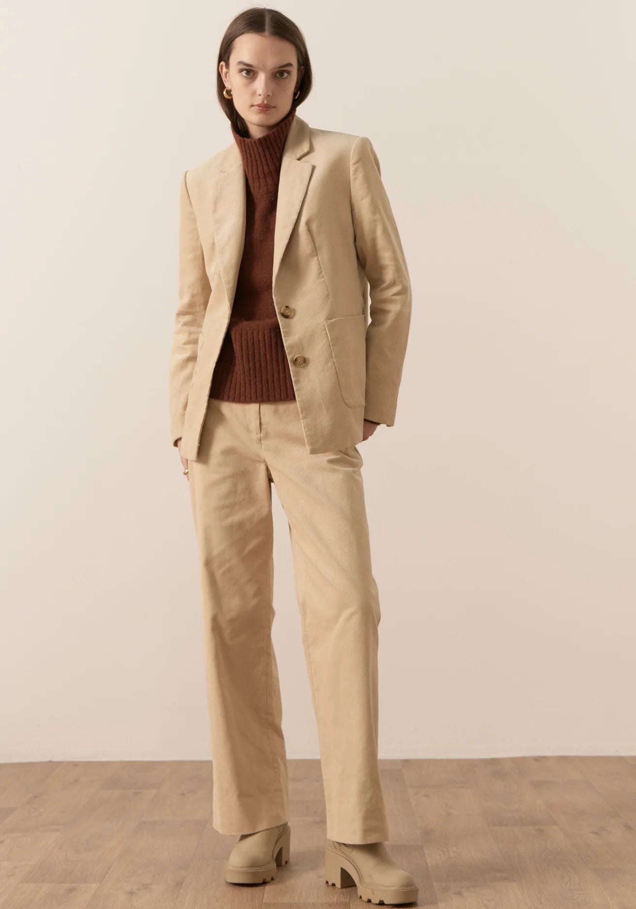 Thomas Corduroy Jacket - Ecru-POL Clothing-Lima & Co