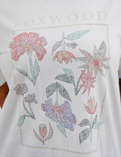 Wild Flower tee - Vintage White-Foxwood-Lima & Co