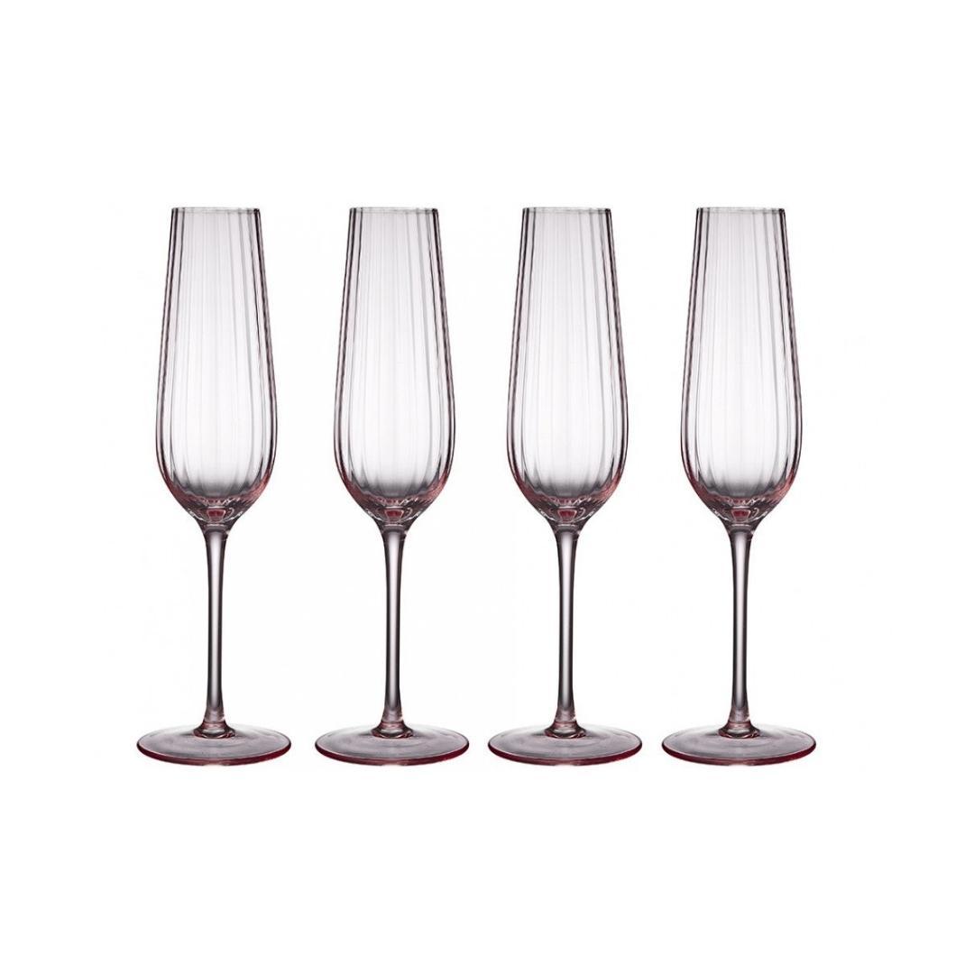 Esme Blush 4 Pack Champagne Glass-Tempa-Lima & Co