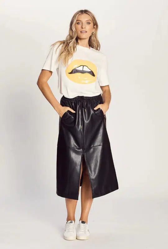 The PU Aline Skirt - Black-The Others-Lima & Co