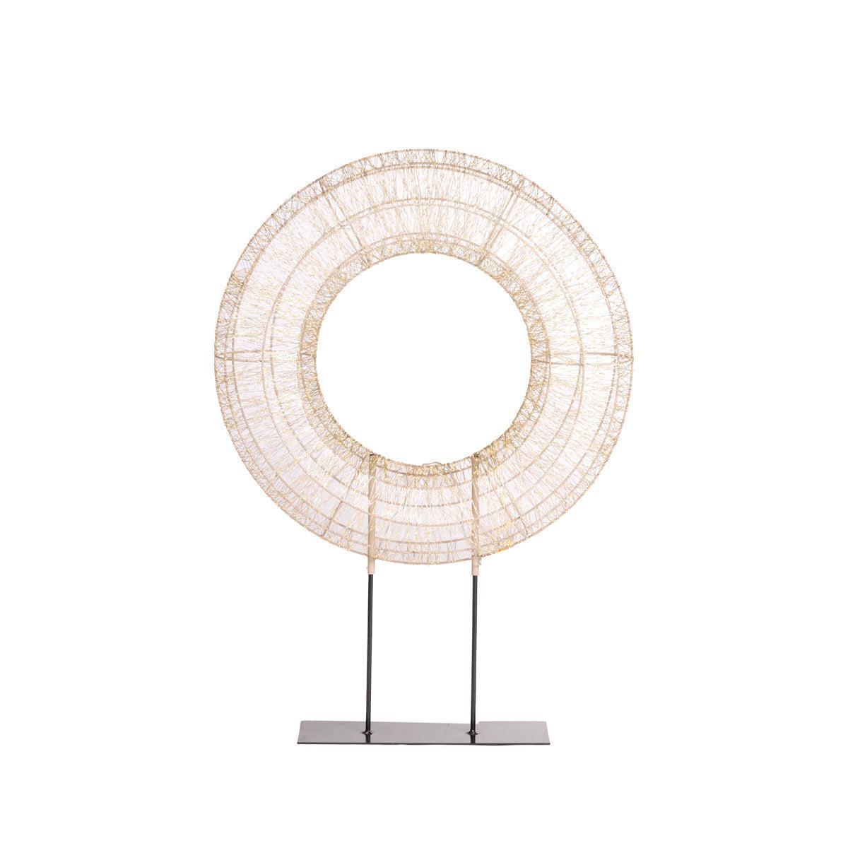 100 Cm Led Illuminated Wreath On Stand-Holly and Ivy-Lima & Co