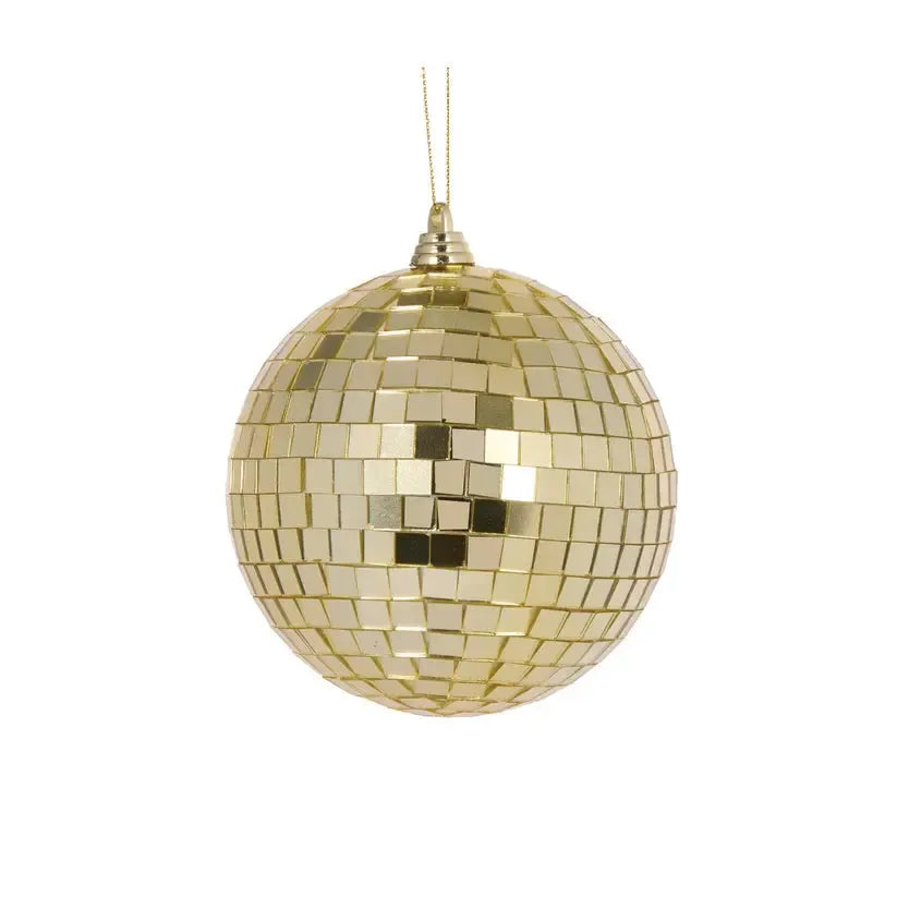 10cm Gold Disco Bauble-Holly and Ivy-Lima & Co