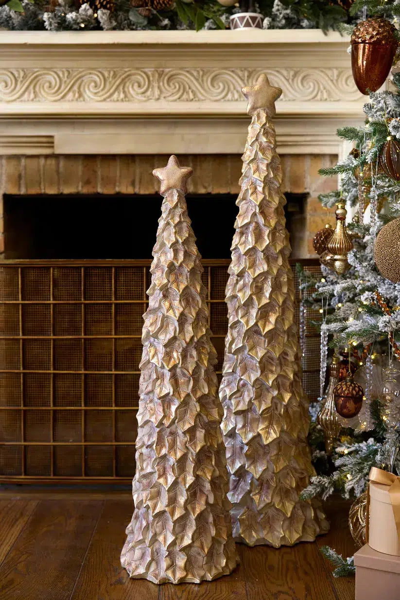 110 Cm Metallic Holly Leaf Tree-Holly and Ivy-Lima & Co