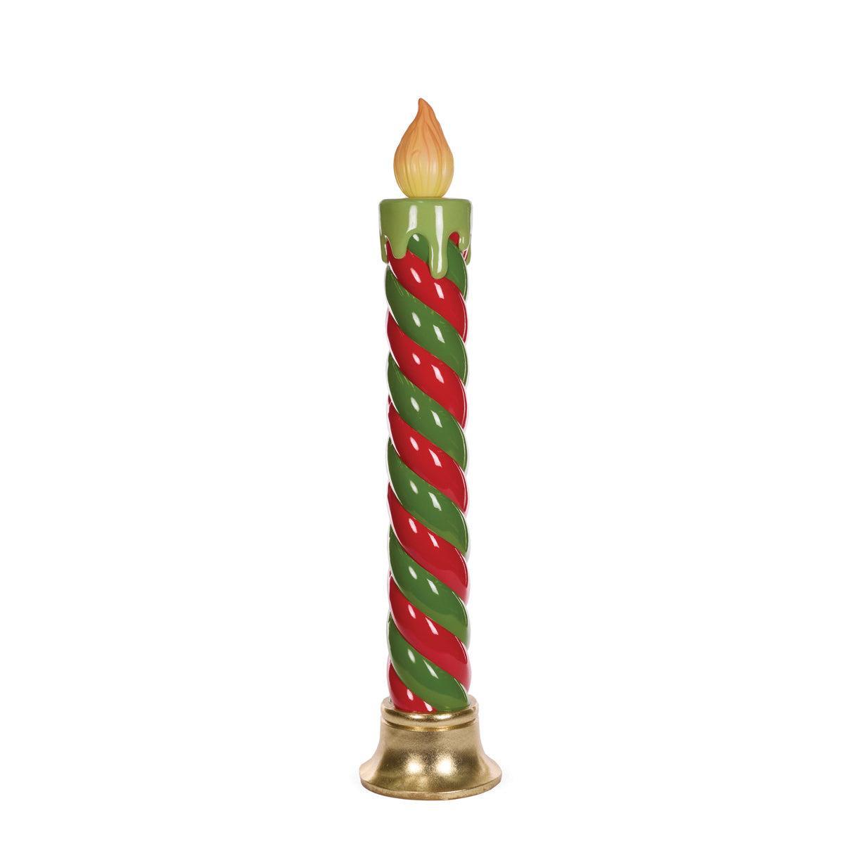 112.5 Cm Led Red And Green Swirl Candle-Holly and Ivy-Lima & Co
