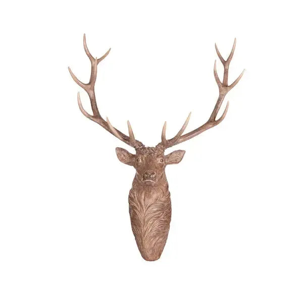126.5cm Wodd Carved Reindeer Wall Decor-Holly and Ivy-Lima & Co