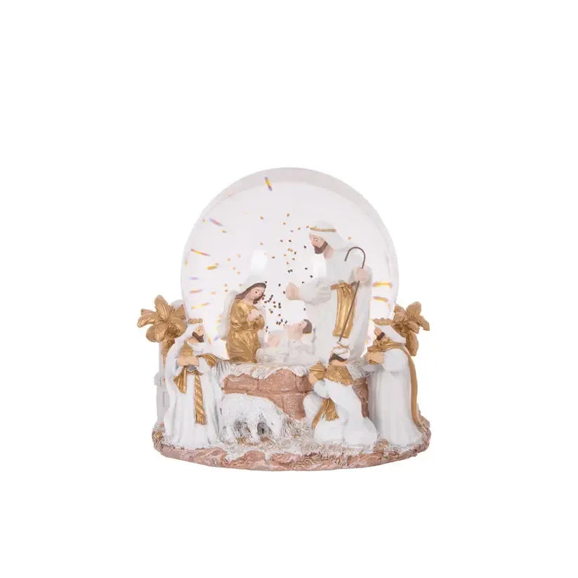 12cm Musical Nativity Snow Globe-Holly and Ivy-Lima & Co