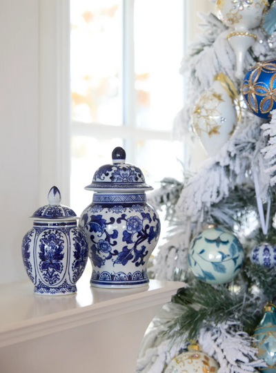 15.2 Cm Chinoiserie Jar-Holly and Ivy-Lima & Co