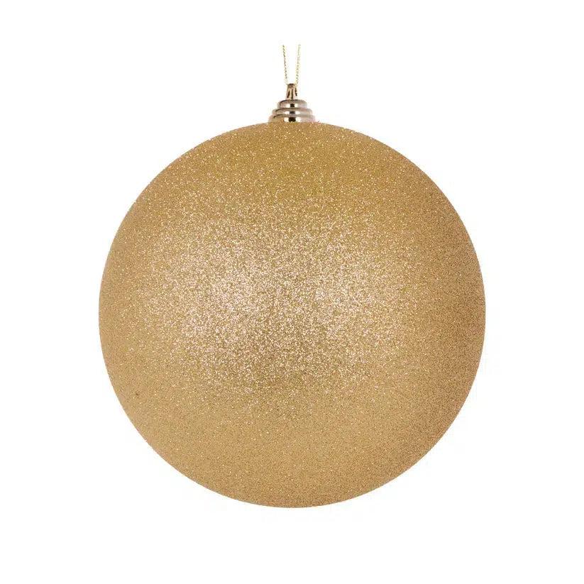 20 Cm Gold Glitter Bauble-Holly and Ivy-Lima & Co