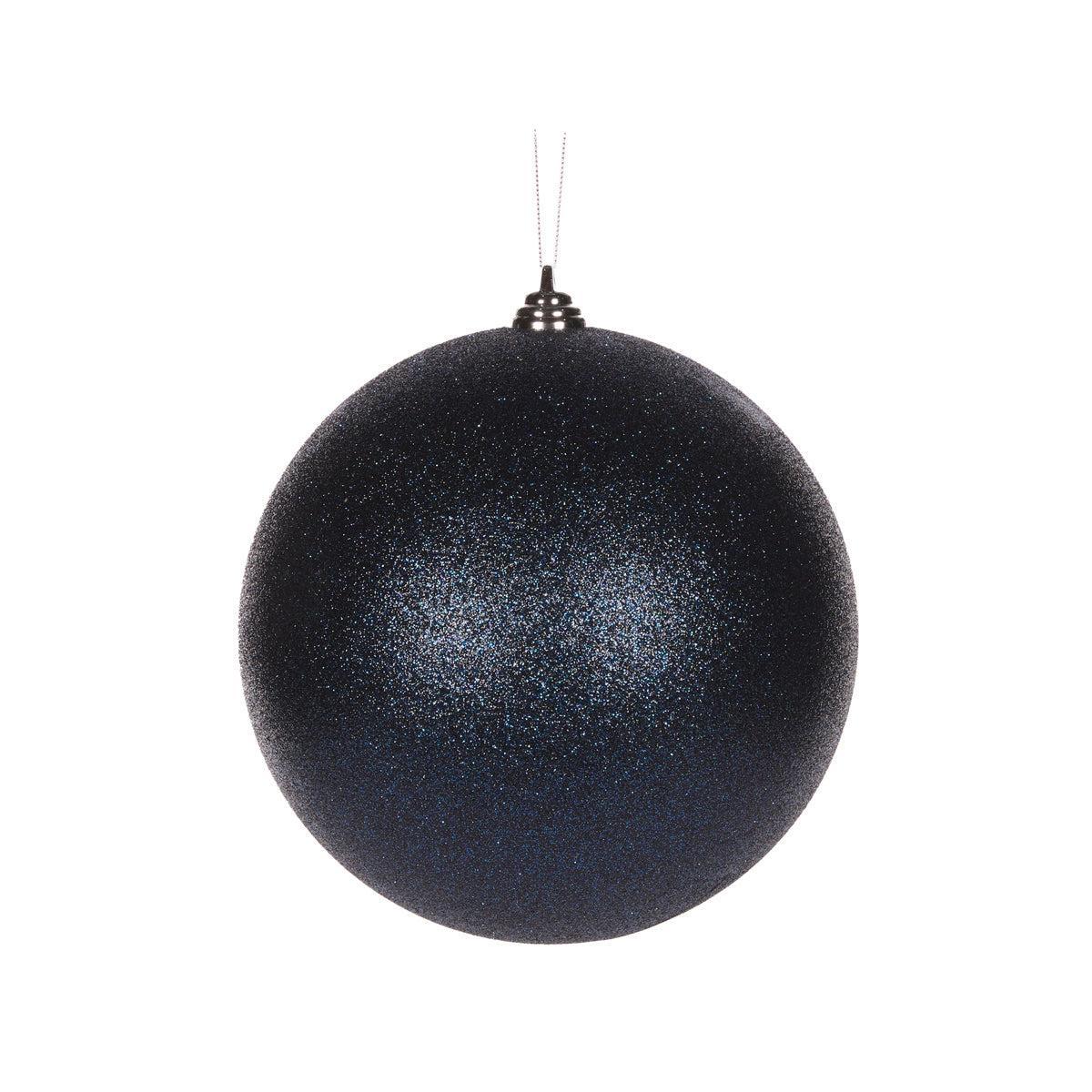 20 Cm Navy Glitter Bauble-Holly and Ivy-Lima & Co