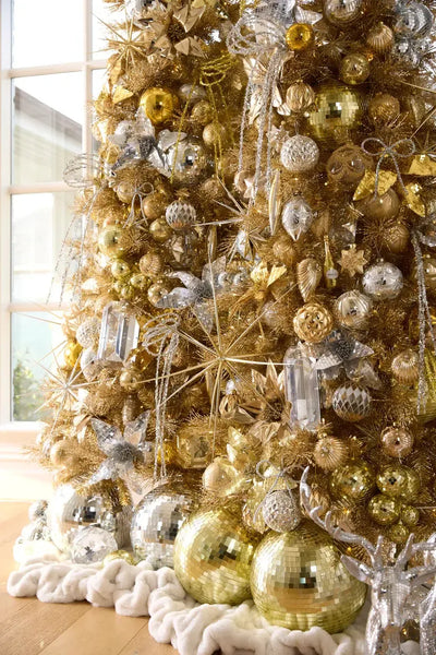 20cm Silver Disco Bauble-Holly and Ivy-Lima & Co