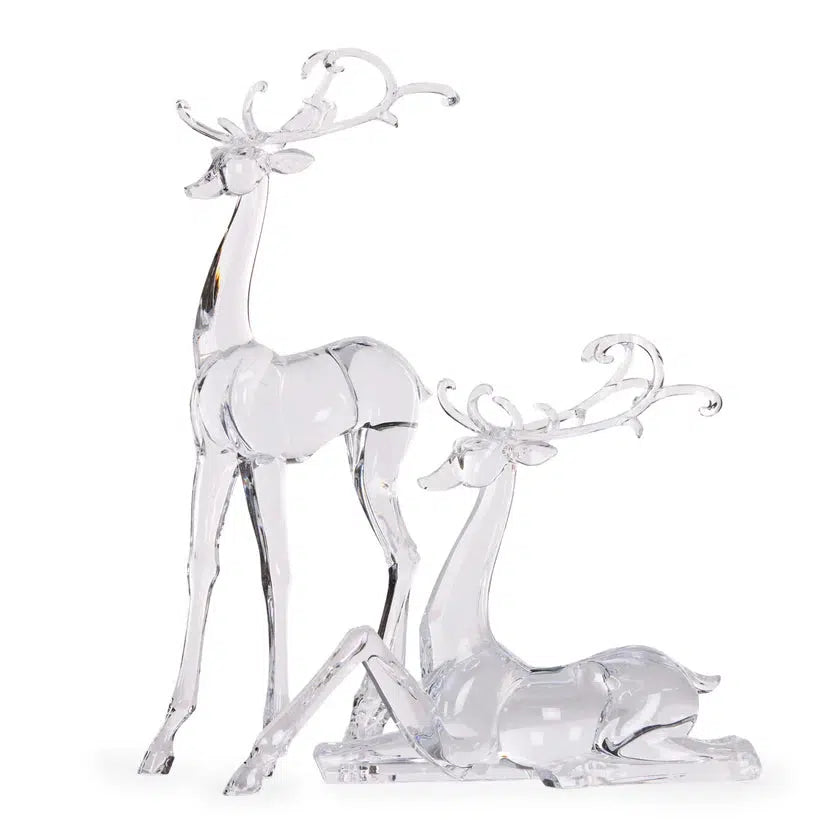 28 Cm Glistening Sitting Reindeer-Holly and Ivy-Lima & Co