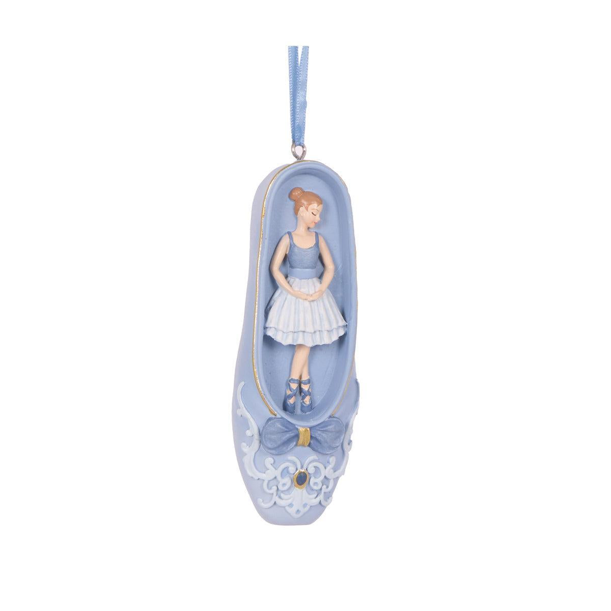 2/Asst Blue Ballet Slipper Ornaments-Holly and Ivy-Lima & Co