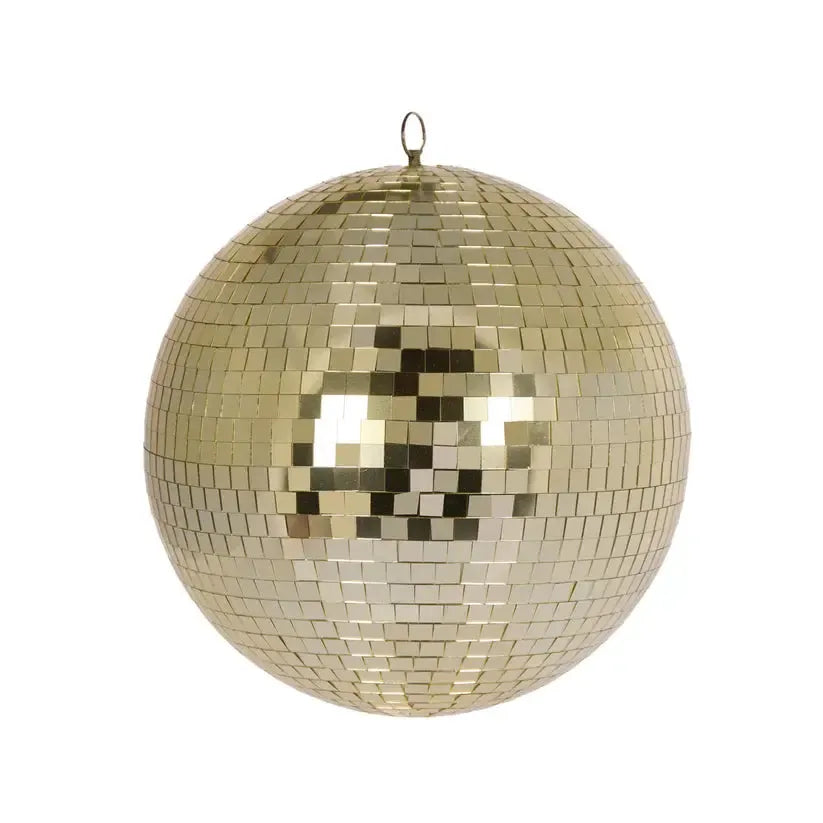 30cm Gold Disco Bauble-Holly and Ivy-Lima & Co