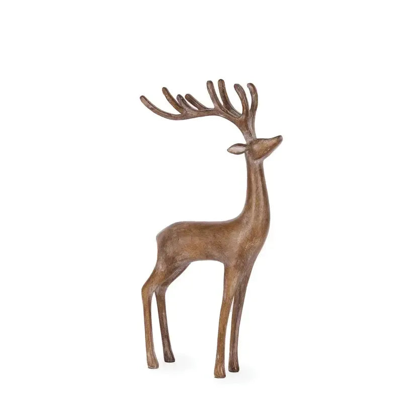 33cm Woodgrain Reindeer-Holly and Ivy-Lima & Co