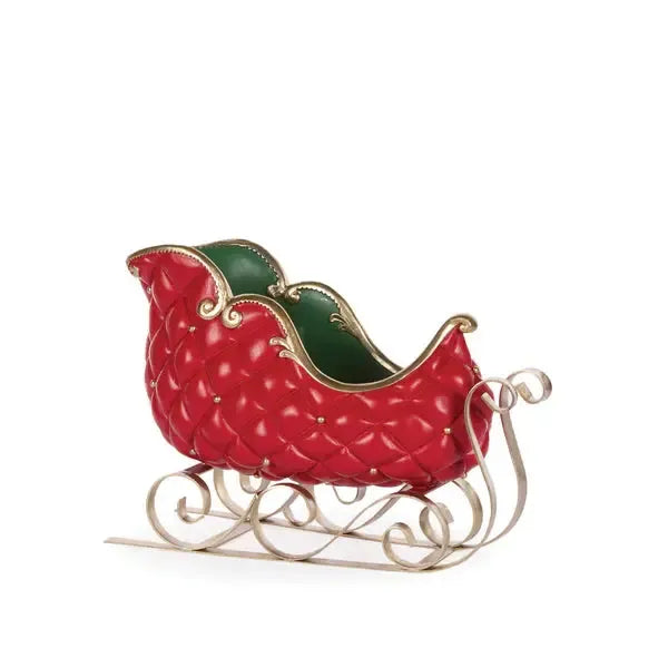 35cm Traditional Quilted Sleigh-Holly and Ivy-Lima & Co