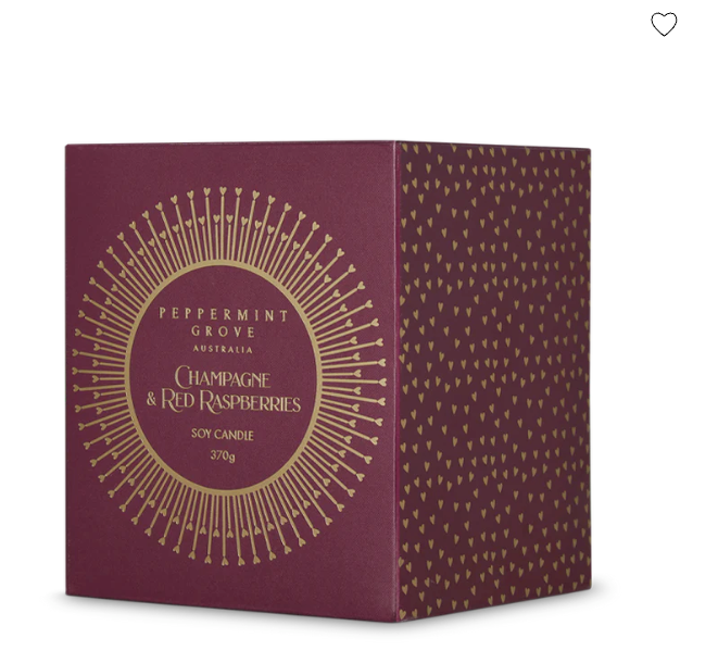 370gm Candle - Champagne & Red Raspberry-Peppermint Grove-Lima & Co