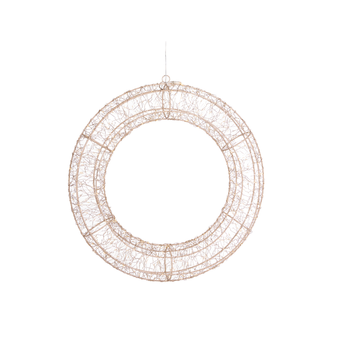 50 Cm Led Illuminated Wreath-Holly and Ivy-Lima & Co