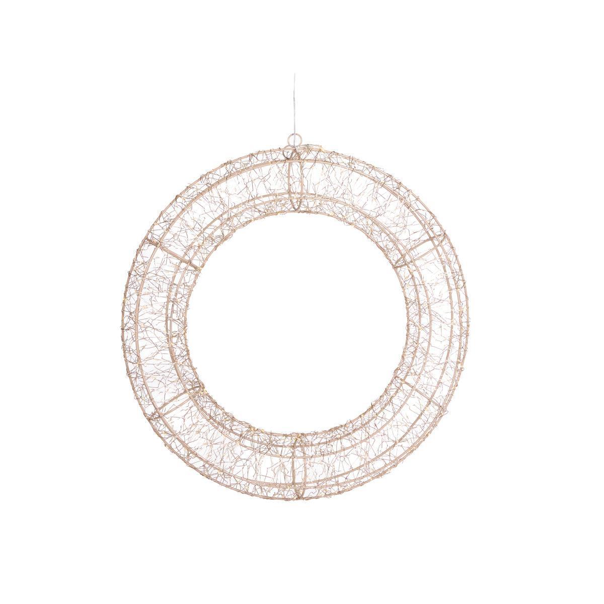 50 Cm Led Illuminated Wreath-Holly and Ivy-Lima & Co