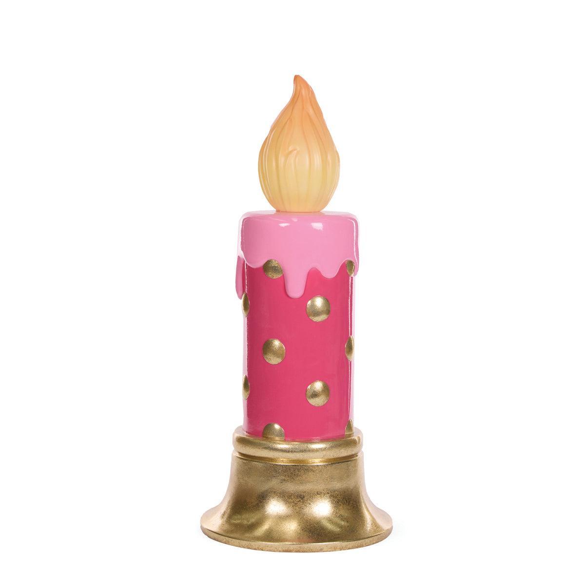 54.5 Cm Led Pink Polka Dot Candle-Holly and Ivy-Lima & Co