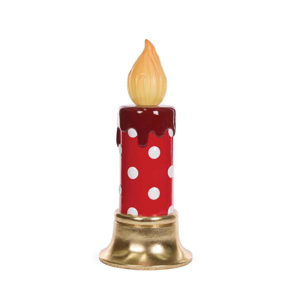 54.5 Cm Led Red Polka Dot Candle-Holly and Ivy-Lima & Co