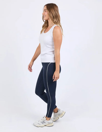 Piping Legging - Navy