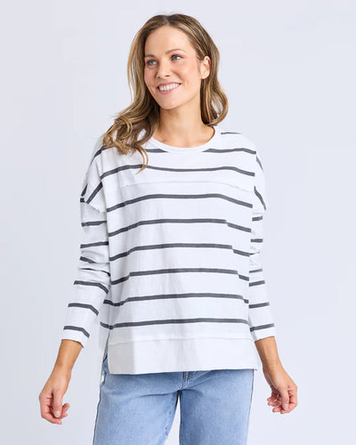 Jayne Stripe Throw On Top - White