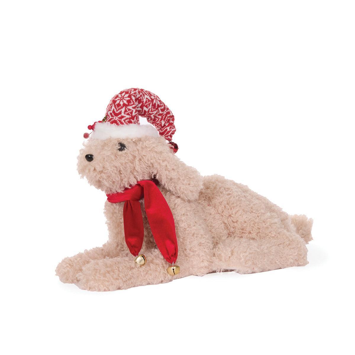 59 Cm Lying Labradoodle With Scarf-Holly and Ivy-Lima & Co