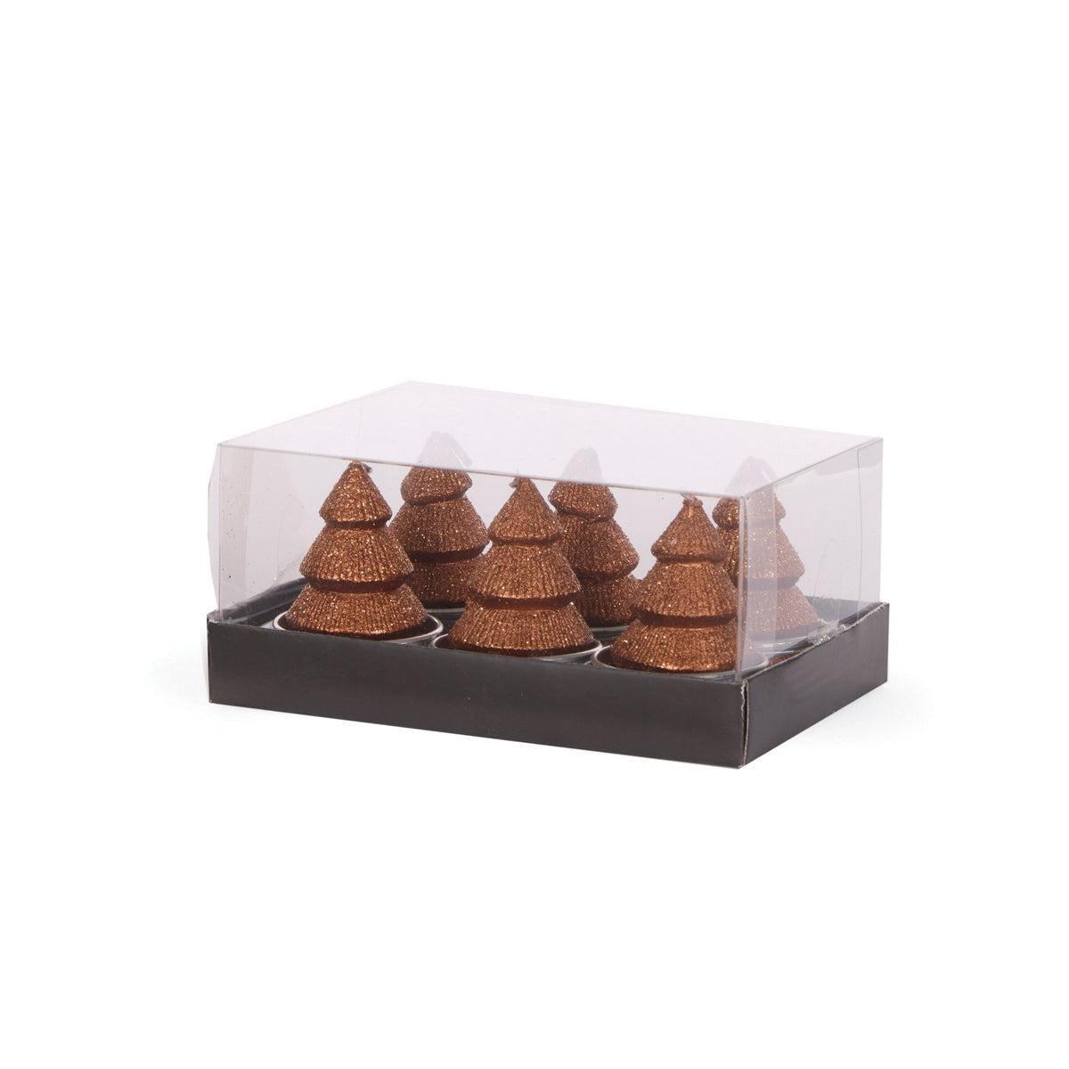 6/Pk Copper Layered Tree T/Lights-Holly and Ivy-Lima & Co