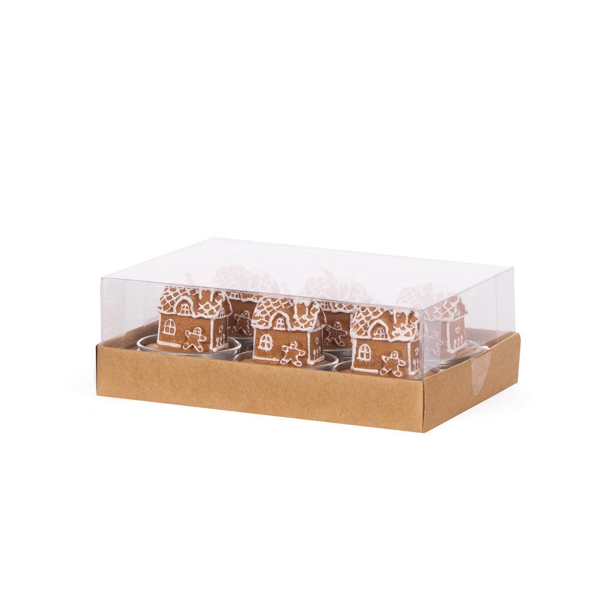 6/Pk Gingerbread House T/Lights-Holly and Ivy-Lima & Co