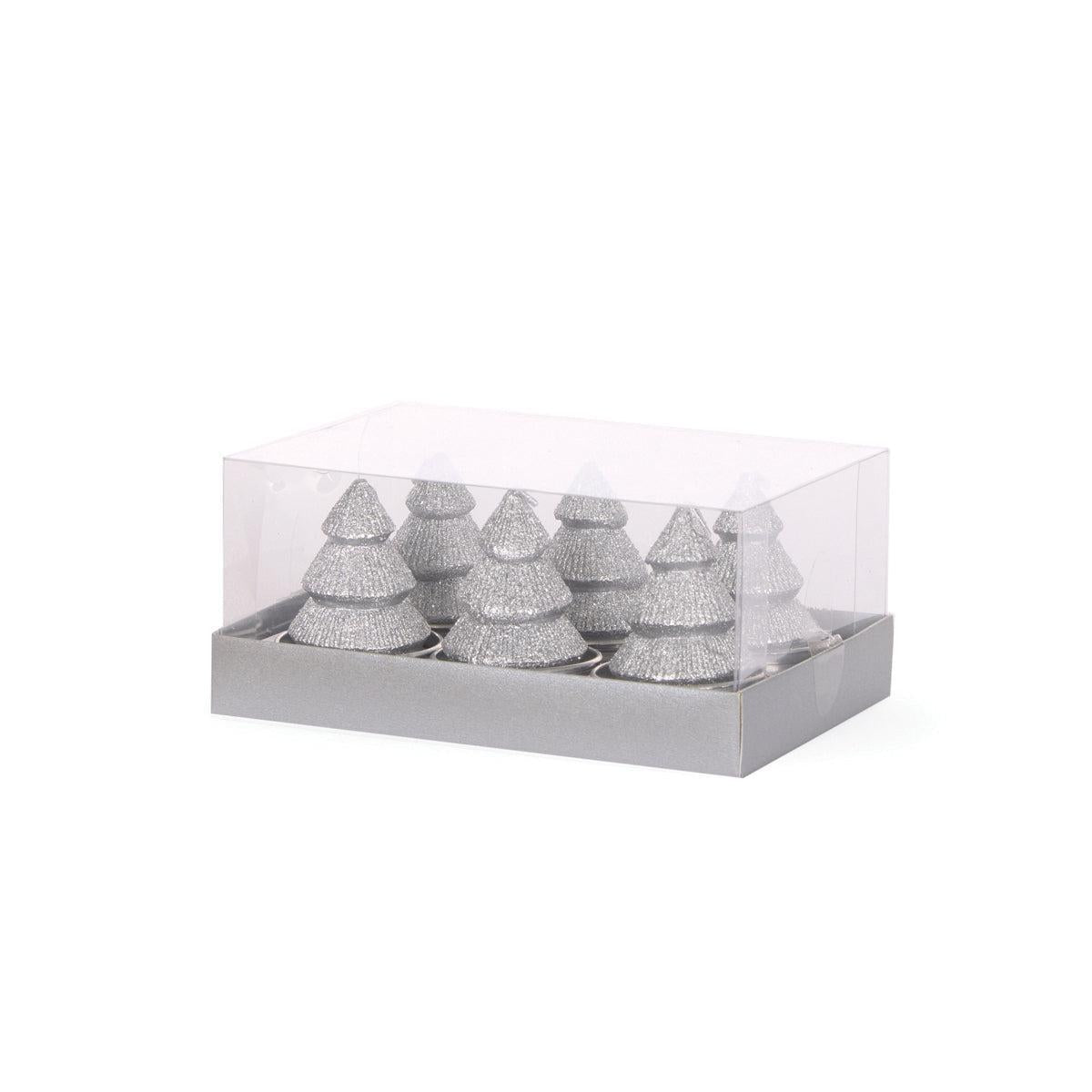 6/Pk Silver Layered Tree T/Lights-Holly and Ivy-Lima & Co