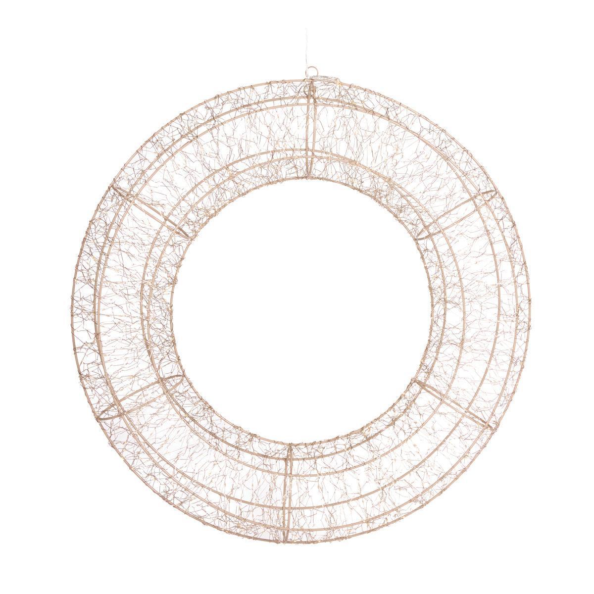 70 Cm Led Illuminated Wreath-Holly and Ivy-Lima & Co
