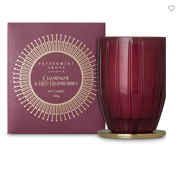 700gm Candle - Champagne & Red Raspberry-Peppermint Grove-Lima & Co