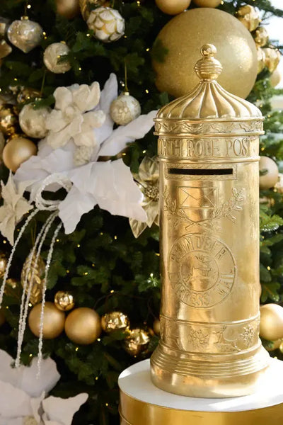 77cm Gilded Santa Mailbox-Holly and Ivy-Lima & Co