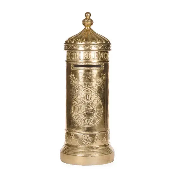 77cm Gilded Santa Mailbox-Holly and Ivy-Lima & Co