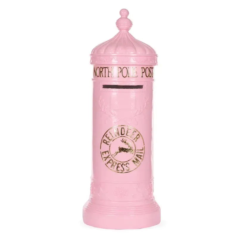 77cm Pink And Gold Santa Mailbox-Holly and Ivy-Lima & Co