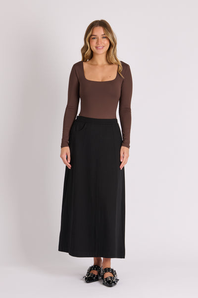 A Line Ponte Skirt - Black-Ellis and Dewey-Lima & Co